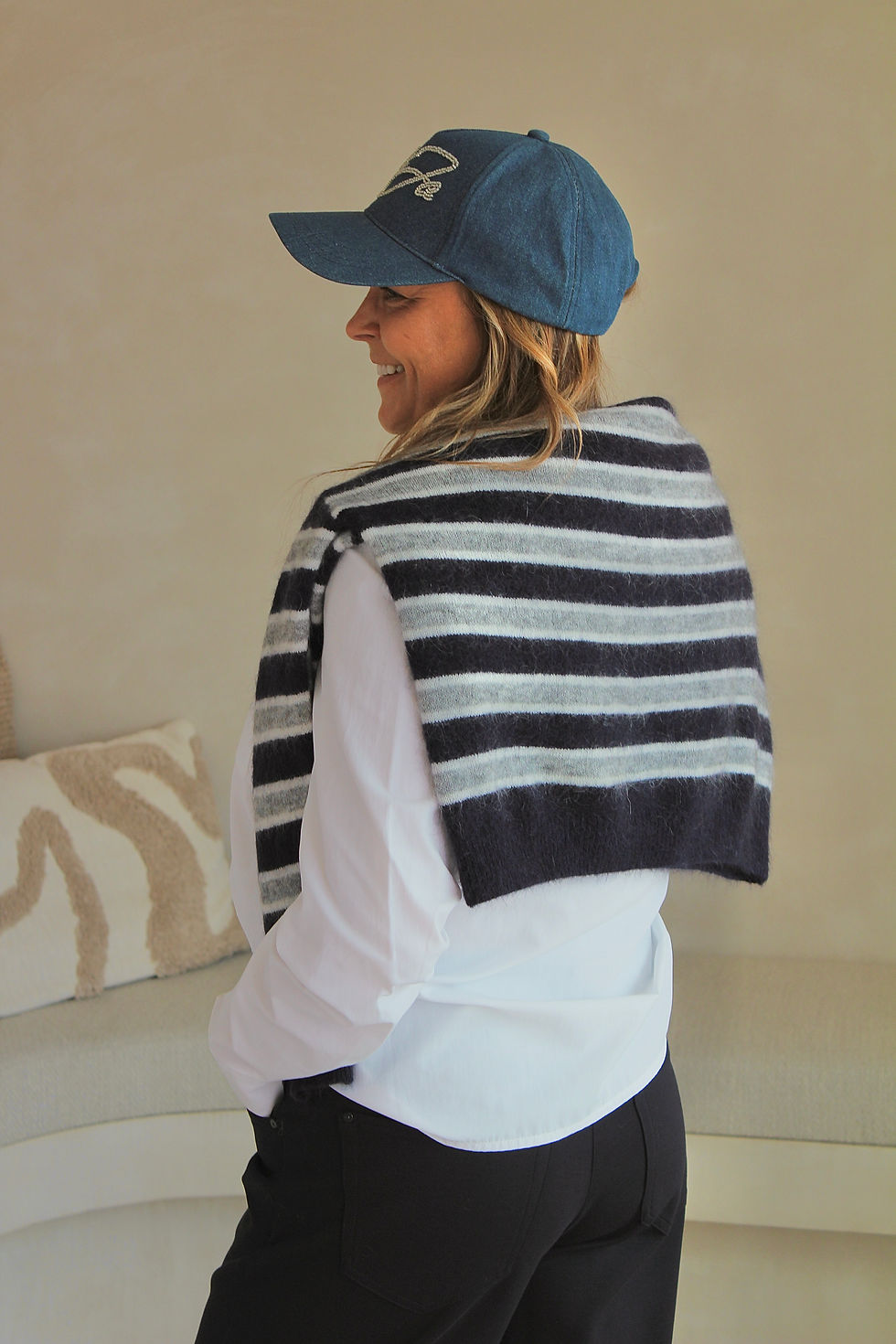 Thumbnail: 71365 Pull "Michelle" Striped Navy La Lotti