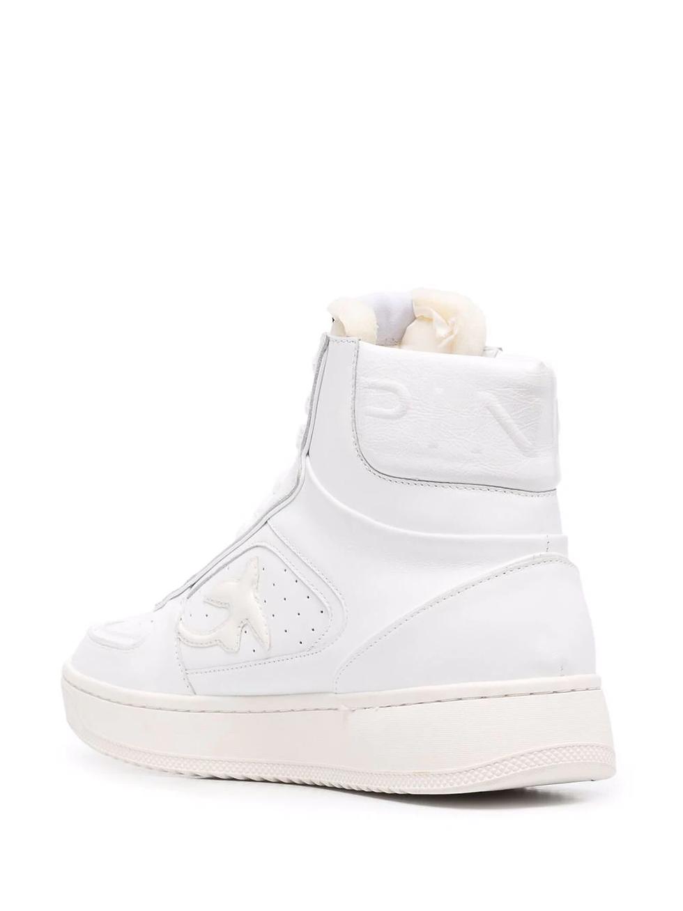 Thumbnail: 57877 Witte verhoogde sneaker met logo PINKO
