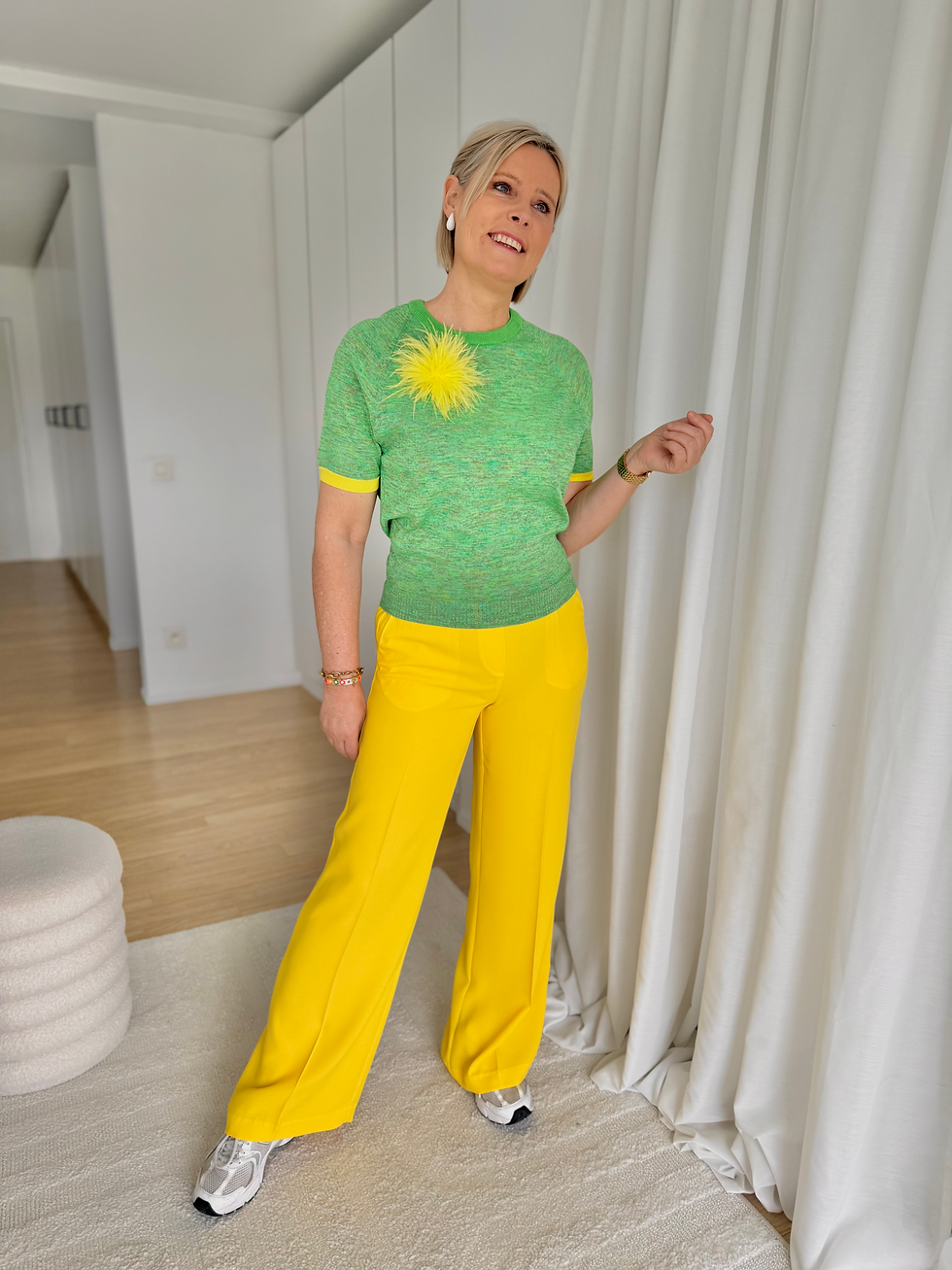 Thumbnail: 66427 Felgele broek op rekker in viscose Her.