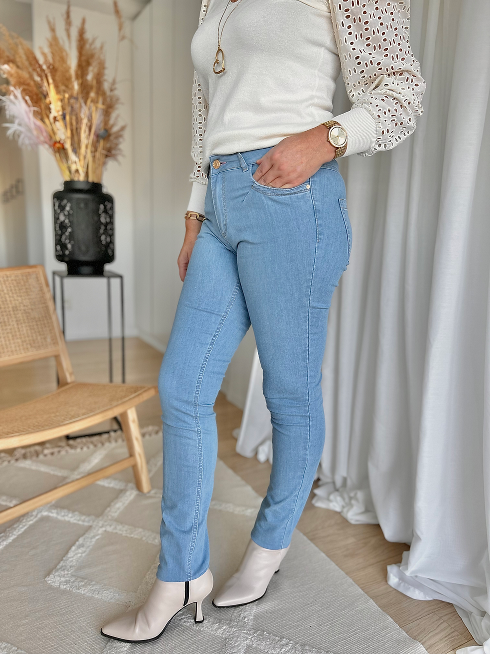 Thumbnail: 63395 Lichte jeans skinny fit model "CELINE" van Para Mi