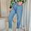 Thumbnail: 66291 Baggy jeans met hoge taille carrot fit model 'Carice' van Para Mi