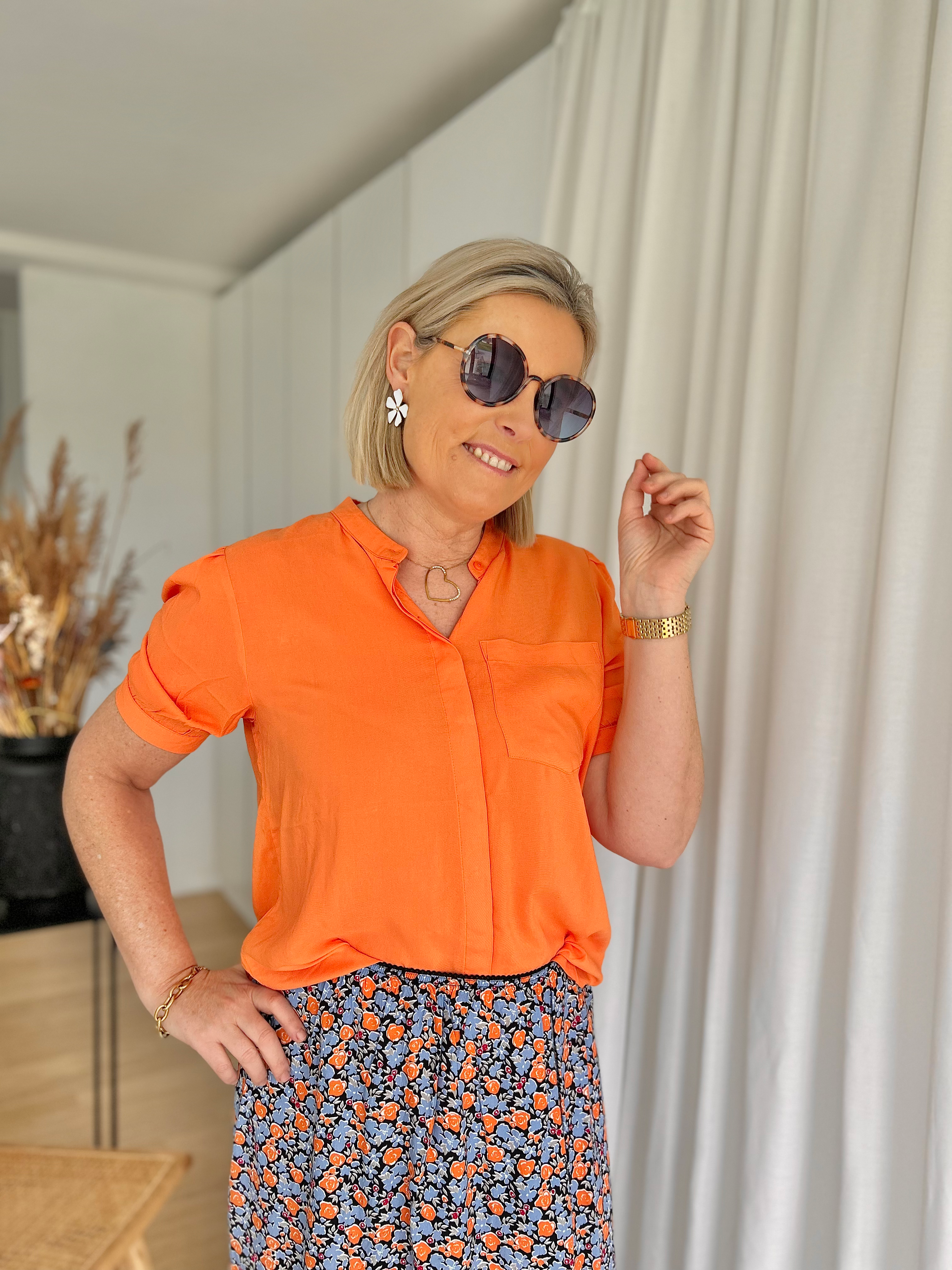 63249 Feloranje hemdsblouse Ichi