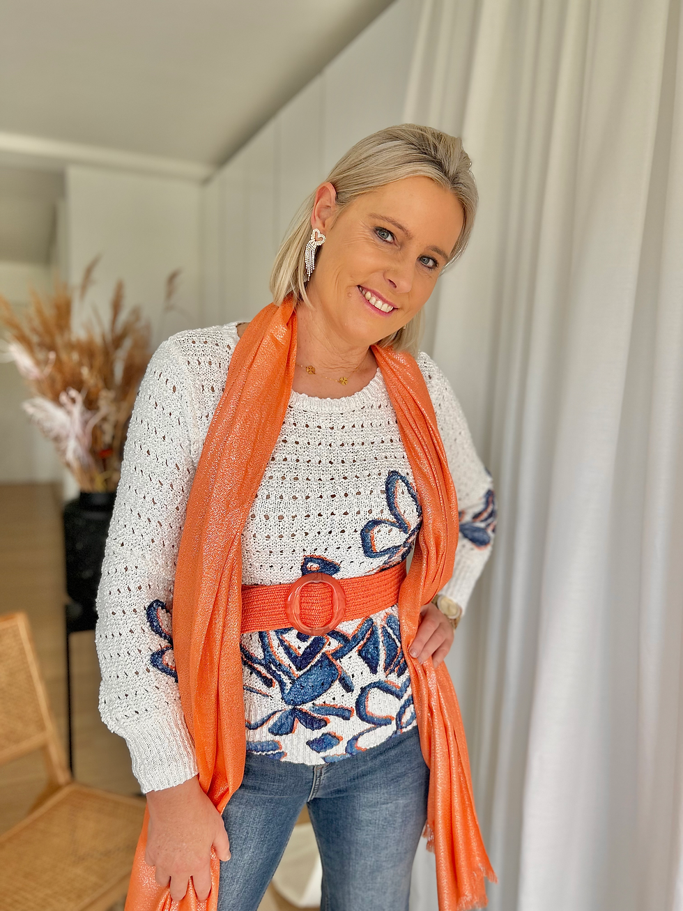 Thumbnail: 90000 Glinsterende oranje sjaal LM