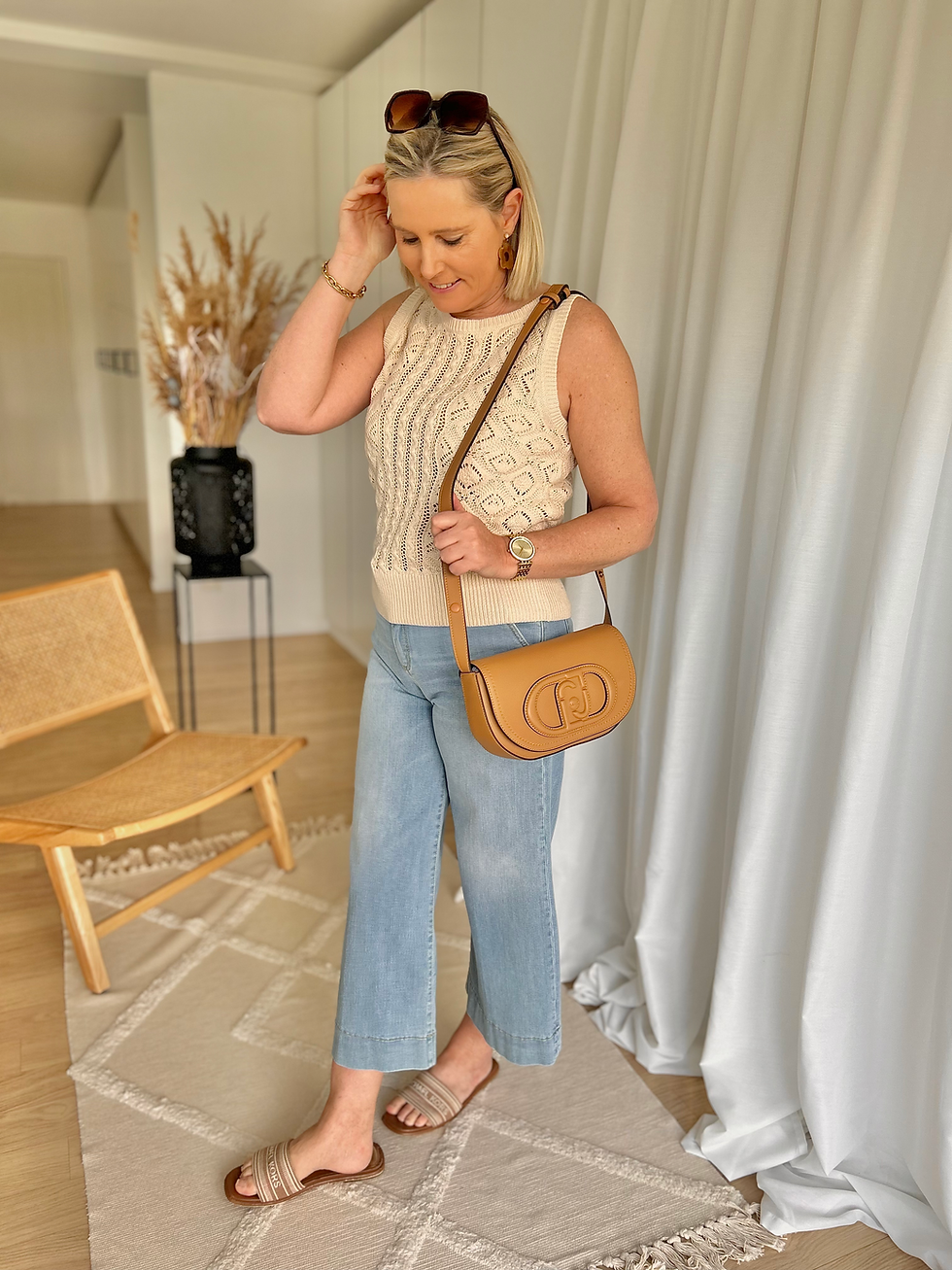 Thumbnail: 65168 Beige bohemian top Caroline Biss