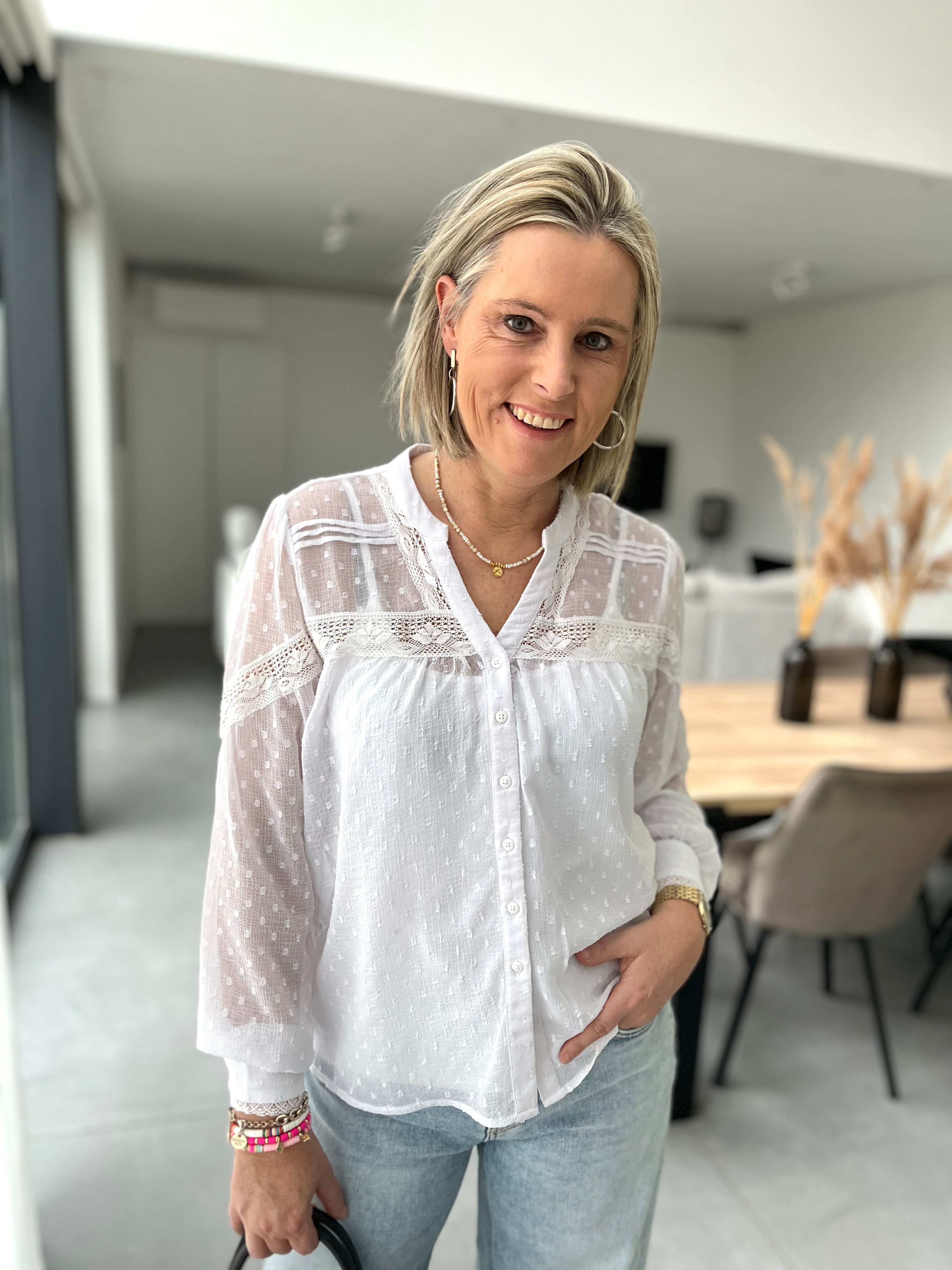 60104 Witte blouse (ondertopje inclusief) Esqualo