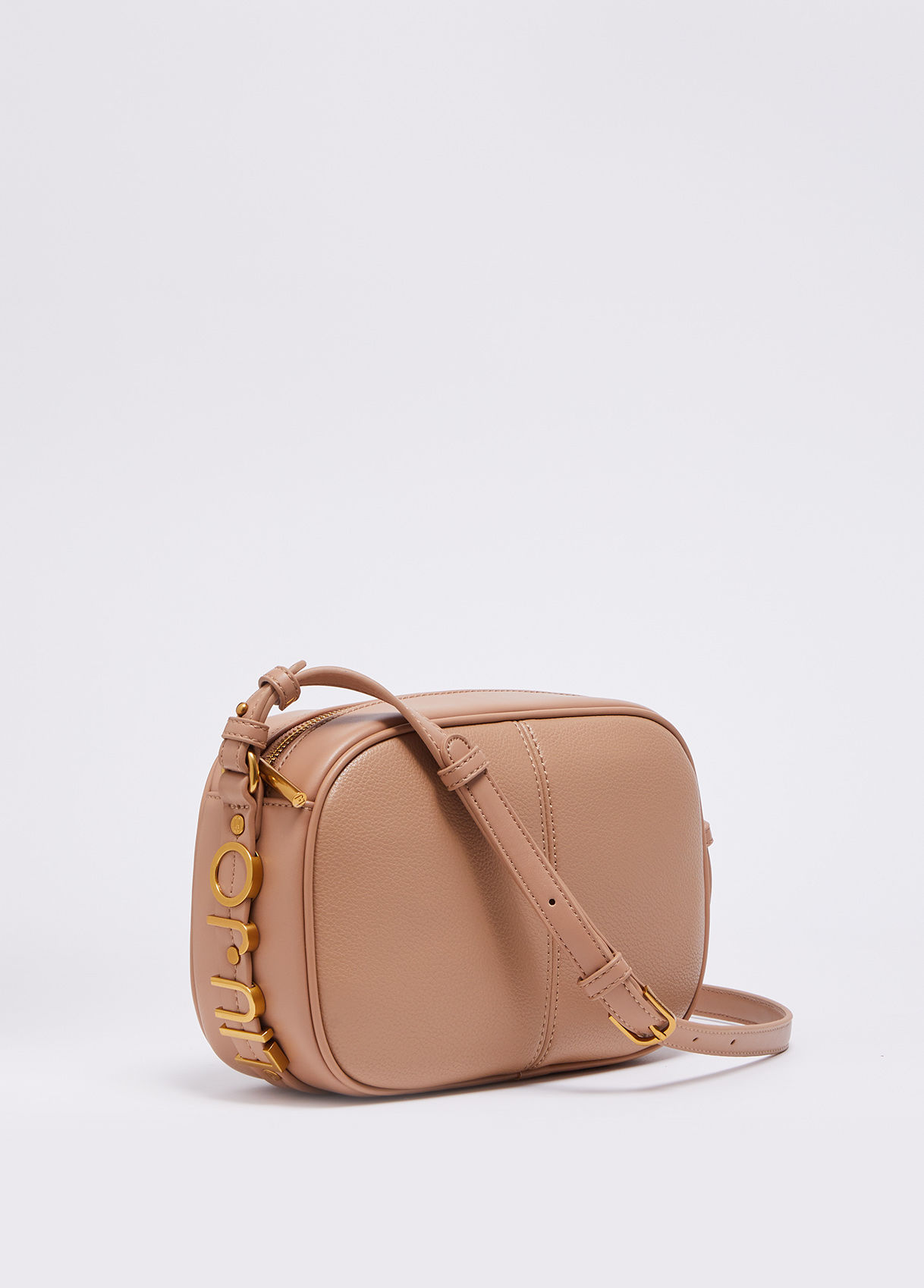 62438 Lichtbeige cross-over met gouden logo Liu Jo