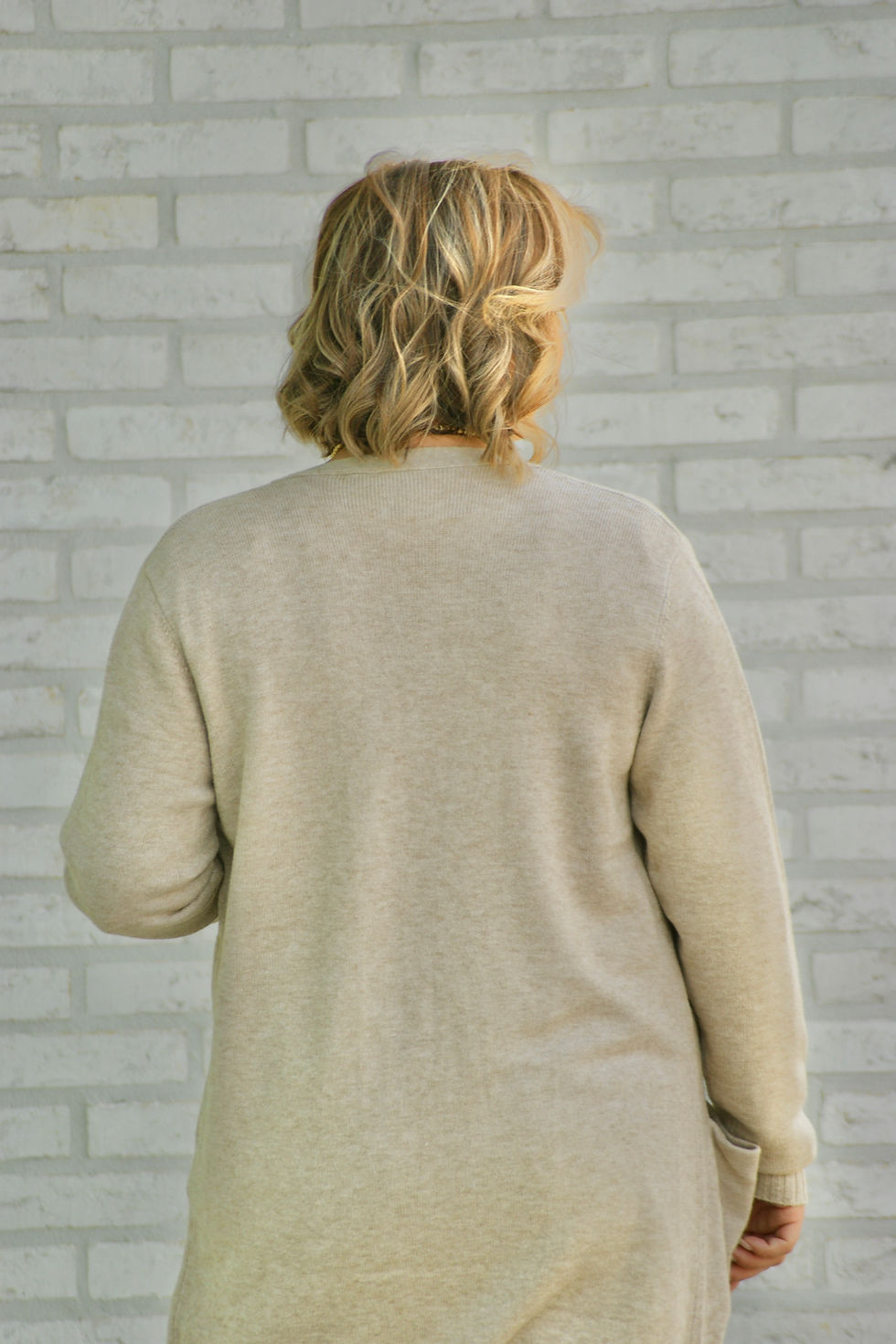 Thumbnail: 67180 Beige halflange cardigan Vila