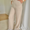 Thumbnail: 66794 Beige linnen broek op elastiek Ichi