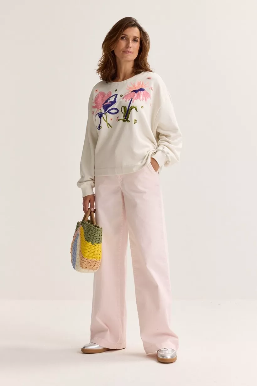 Thumbnail: 72202 Witte pull met bloemen jiry Mayerline
