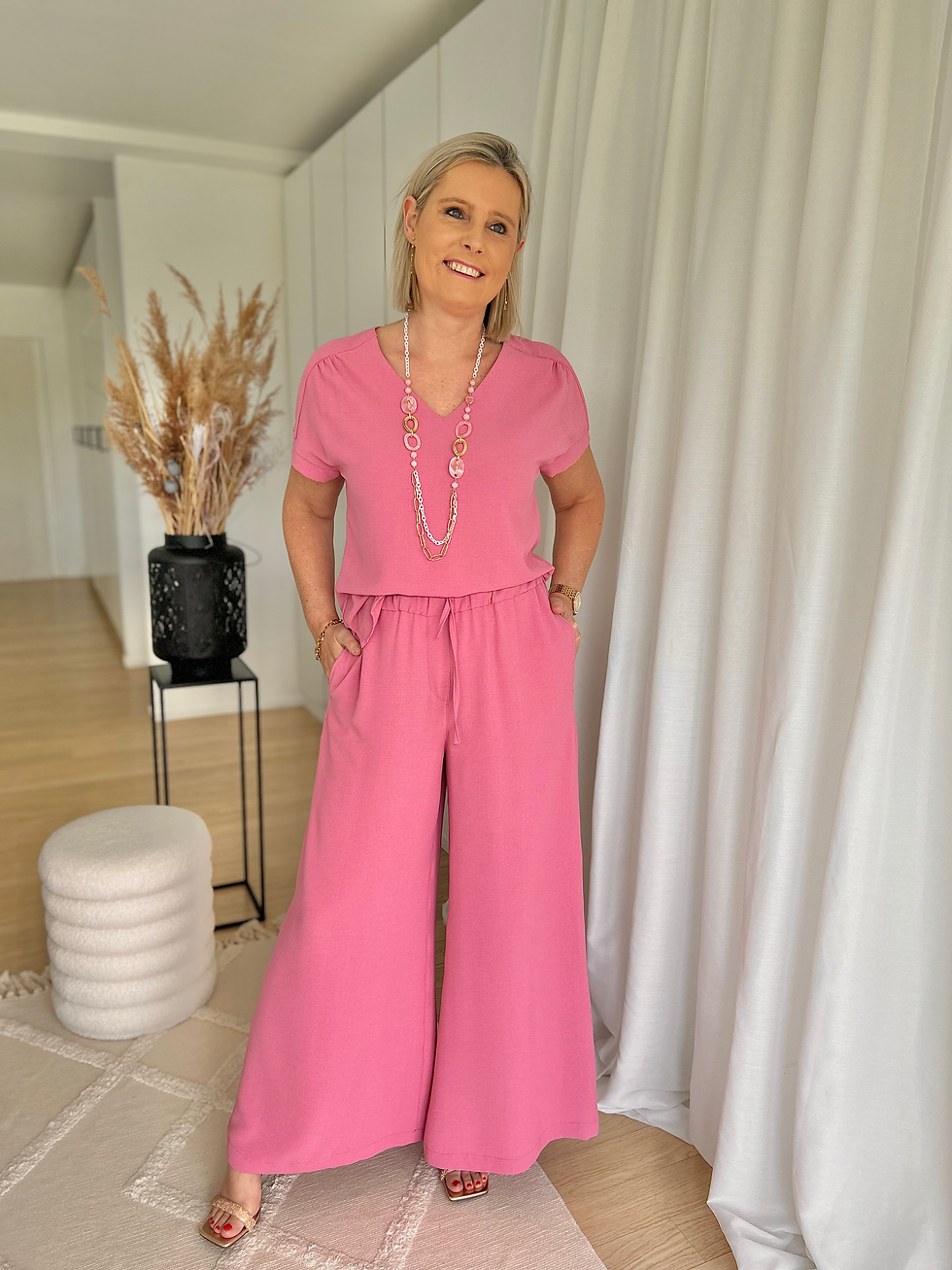 Thumbnail: 60144 Basic blouse in oudroze kleur Heartmind
