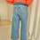 Thumbnail: 65496 Culotte jeans in mid-wassing in v-vorm met riem Liu Jo
