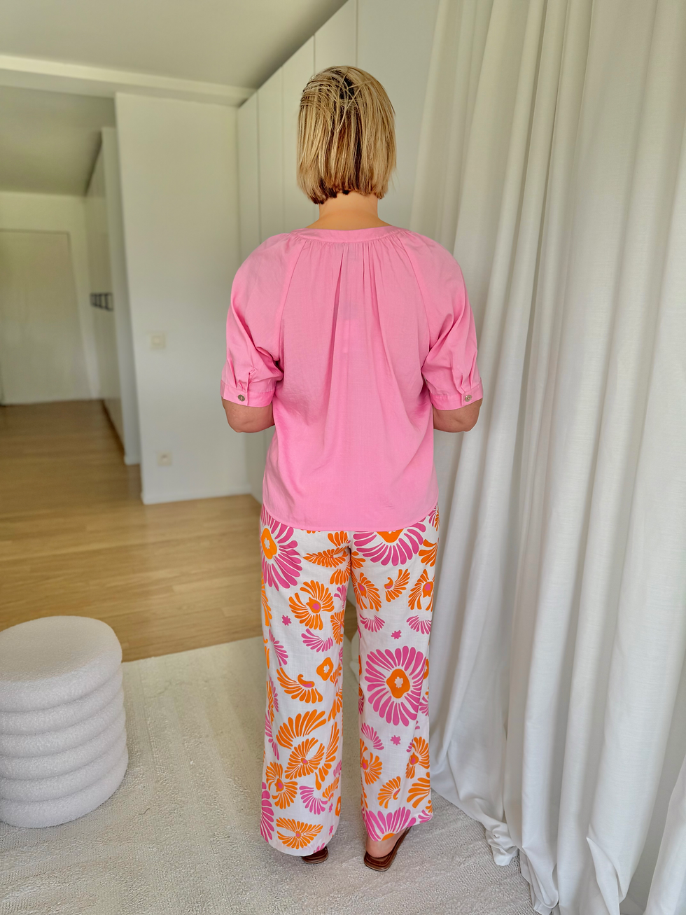 Thumbnail: 66733 Basic blouse in snoep-roze kleur Punto