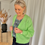 Thumbnail: 63672 Felgroene cardigan in wol-kwaliteit met knopen Vila Joy