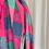 Thumbnail: 62911 Sjaal in multicolor roze/groene/blauwe ruit/hart print LM
