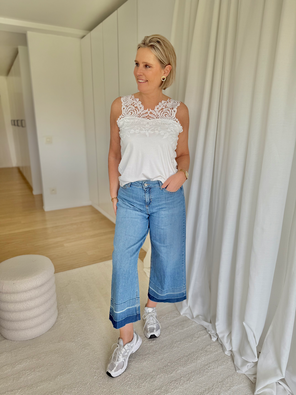 Thumbnail: 65495 Culotte jeans met fantasie onderaan Liu Jo
