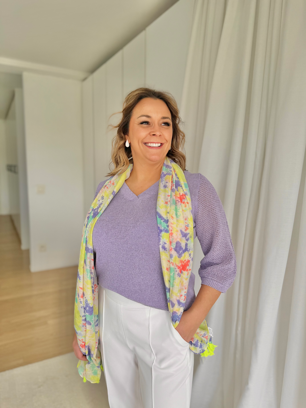 Thumbnail: 67676 Zachte sjaal in multicolor print LM