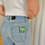 Thumbnail: 66157+66162 Lichte jeans kantpatroon onderaan flared model 'Francesca' Cambio