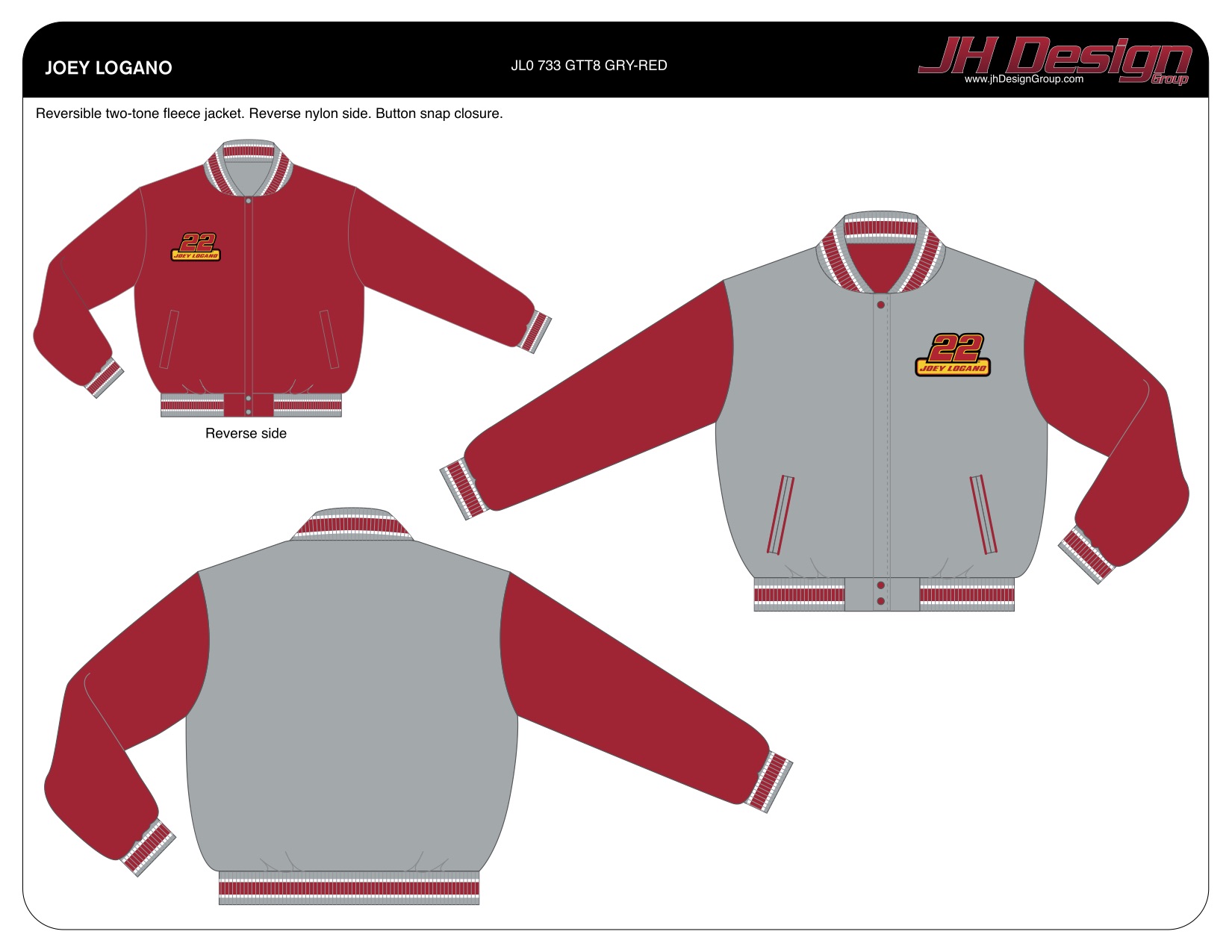 JL0 733 GTT8 GRY-RED