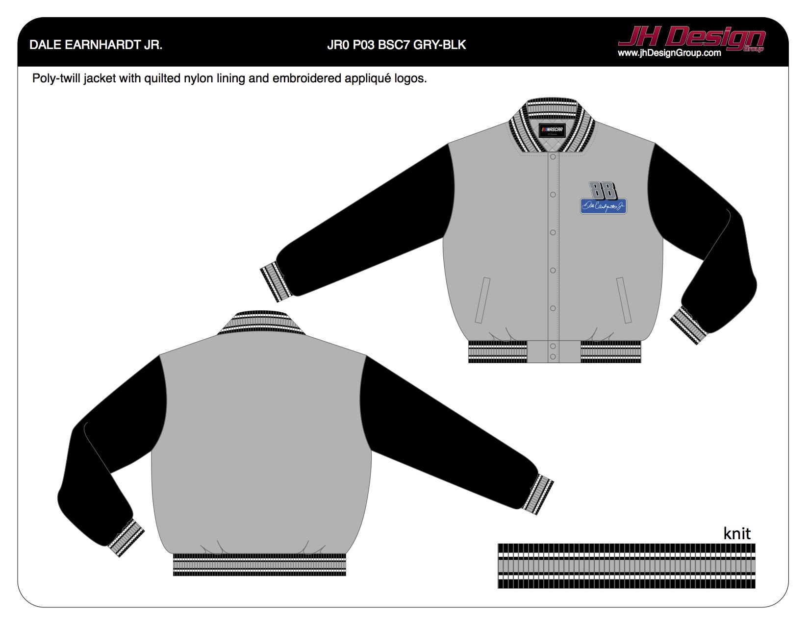 JR0 P03 BSC7 GRY-BLK