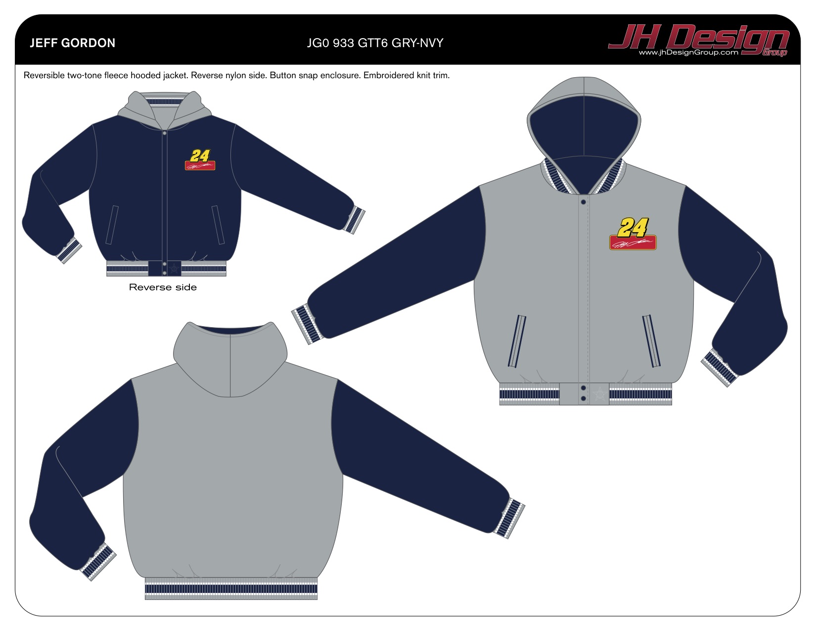 JG0 933 GTT6 GRY-NVY