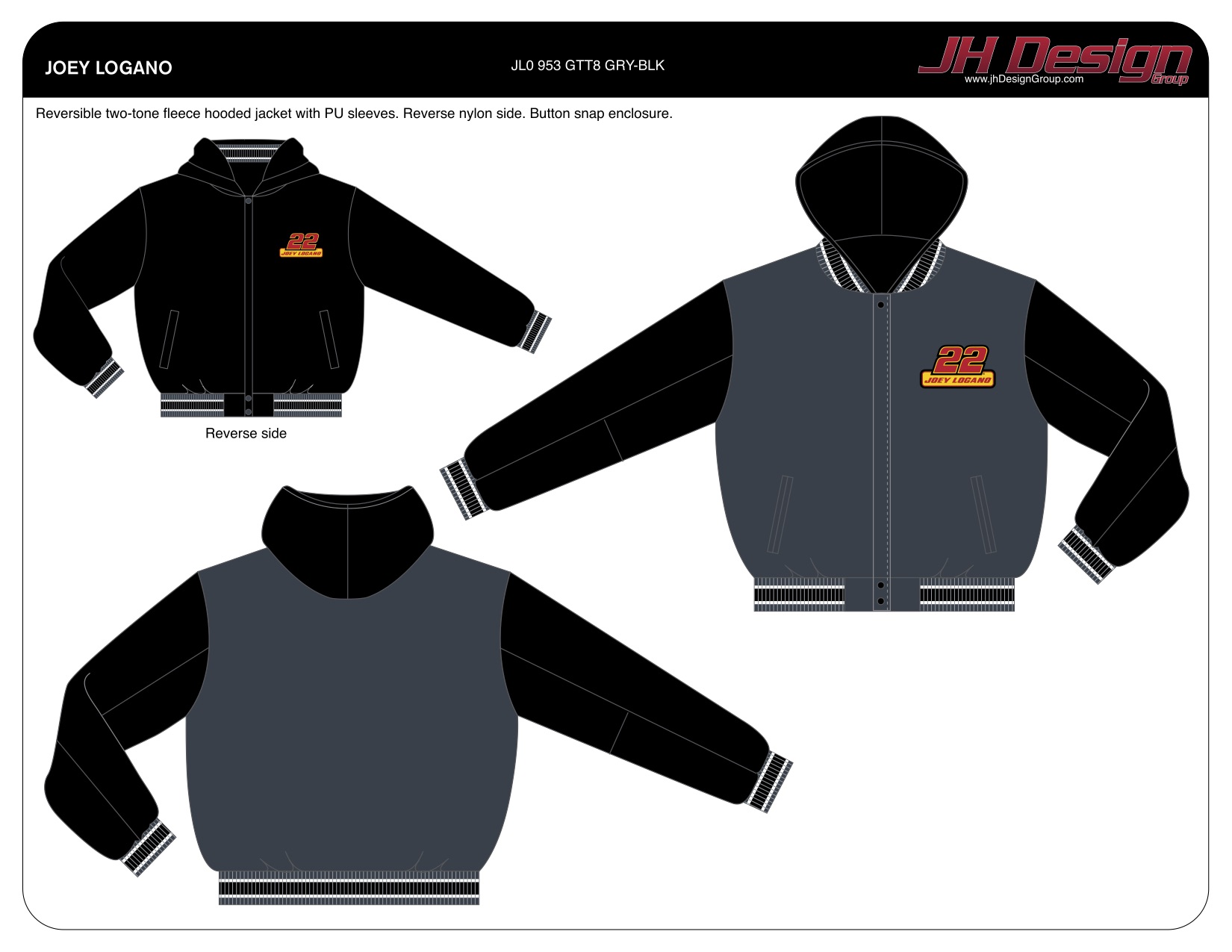 JL0 953 GTT8 GRY-BLK