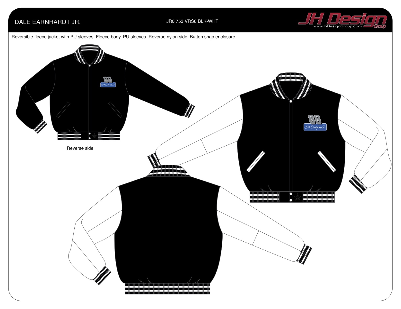 JR0 753 VRS8 BLK-WHT