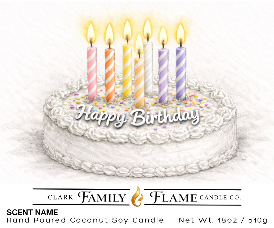 Happy Birthday Cake Baby Shower Candle | 18oz