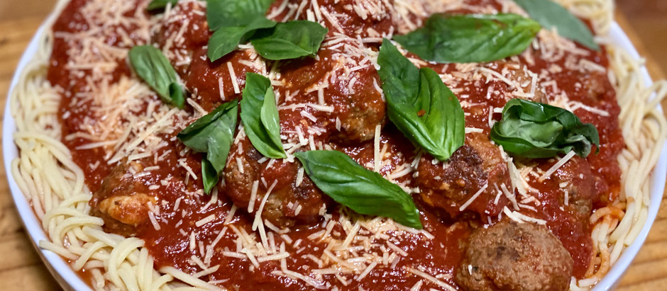 Spaghetti with Mozzarella Stuffed Meatballs