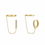 Thumbnail: Diamond Hoop Chain Earring-Goud/Zilver