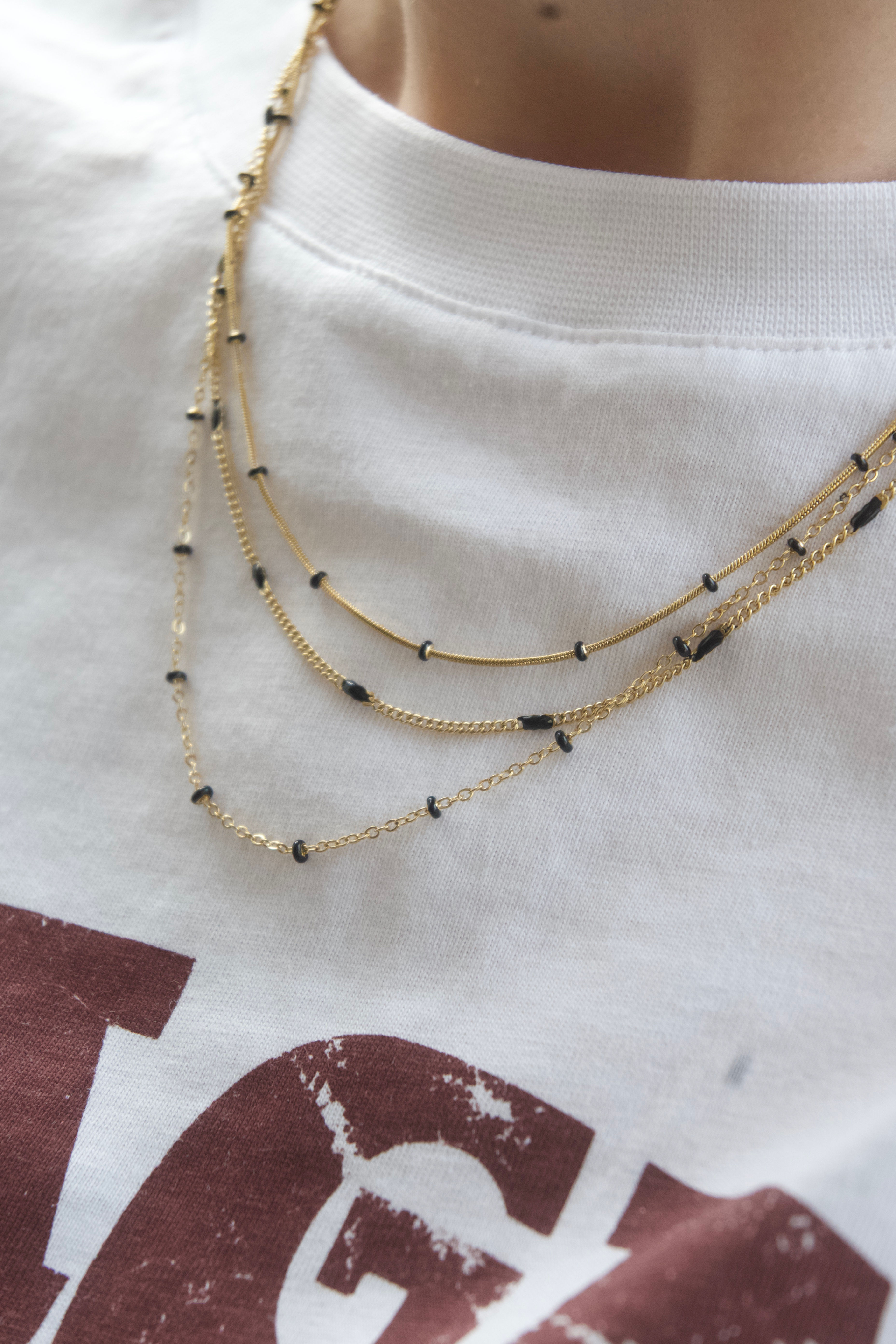 Hymke Tripple Black Necklace