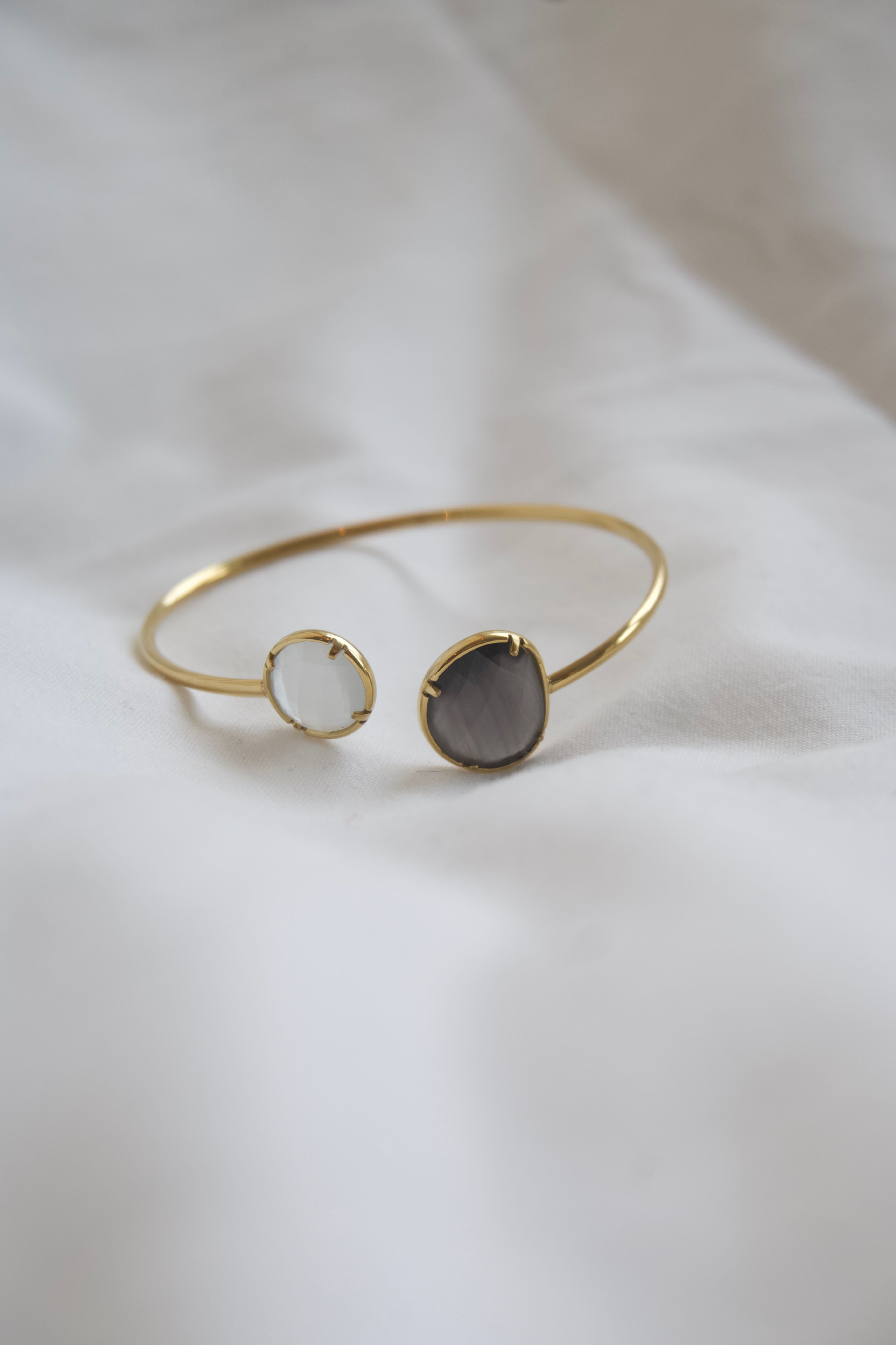 Isa Two Stones Bracelet-Black