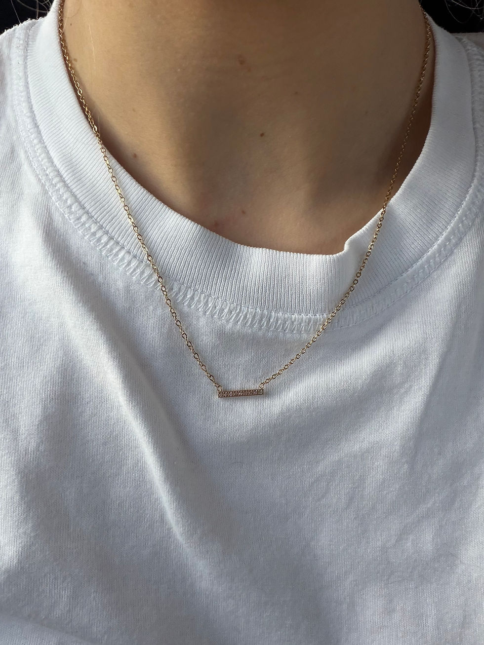 Thumbnail: Fine Diamond Bar Necklace