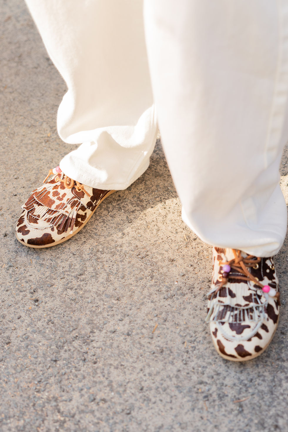 Thumbnail: DWRS Latty Fringes Cow Hair Mocassins