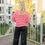 Thumbnail: Lilly Striped Gilet-Red & Pink