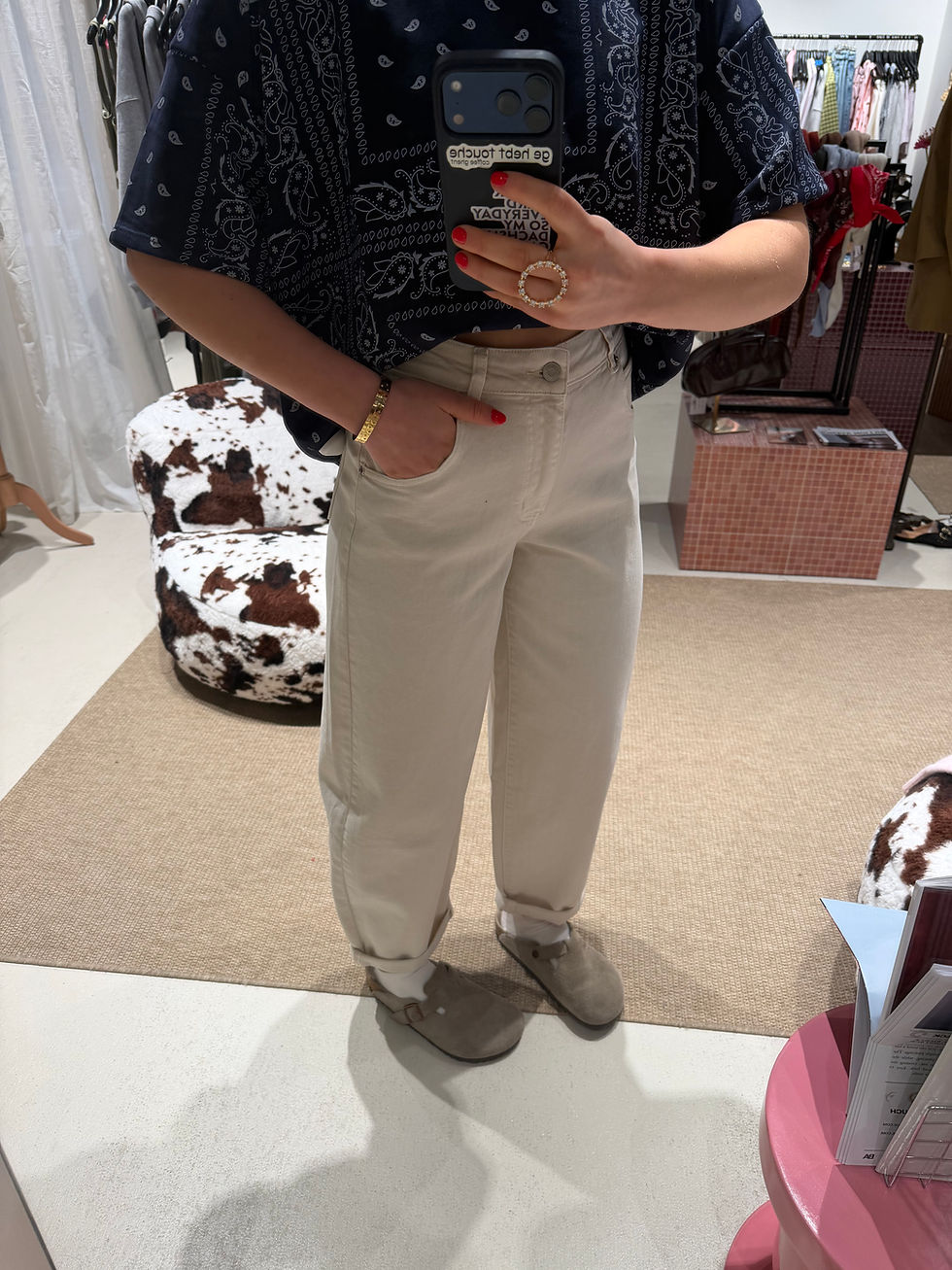 Thumbnail: Nina Barrel Jeans Ecru