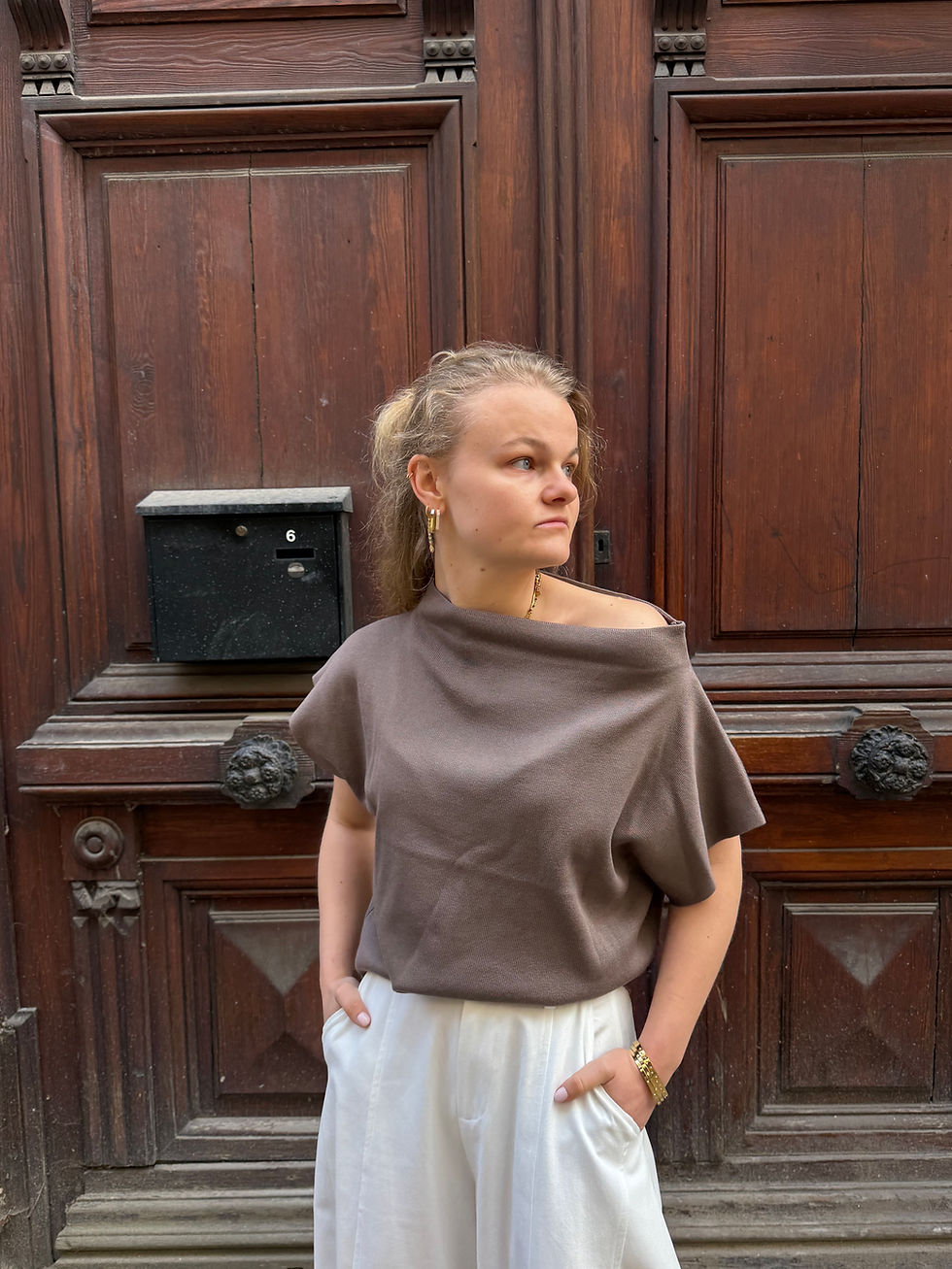 Thumbnail: Lucy Off Shoulder Top Brown