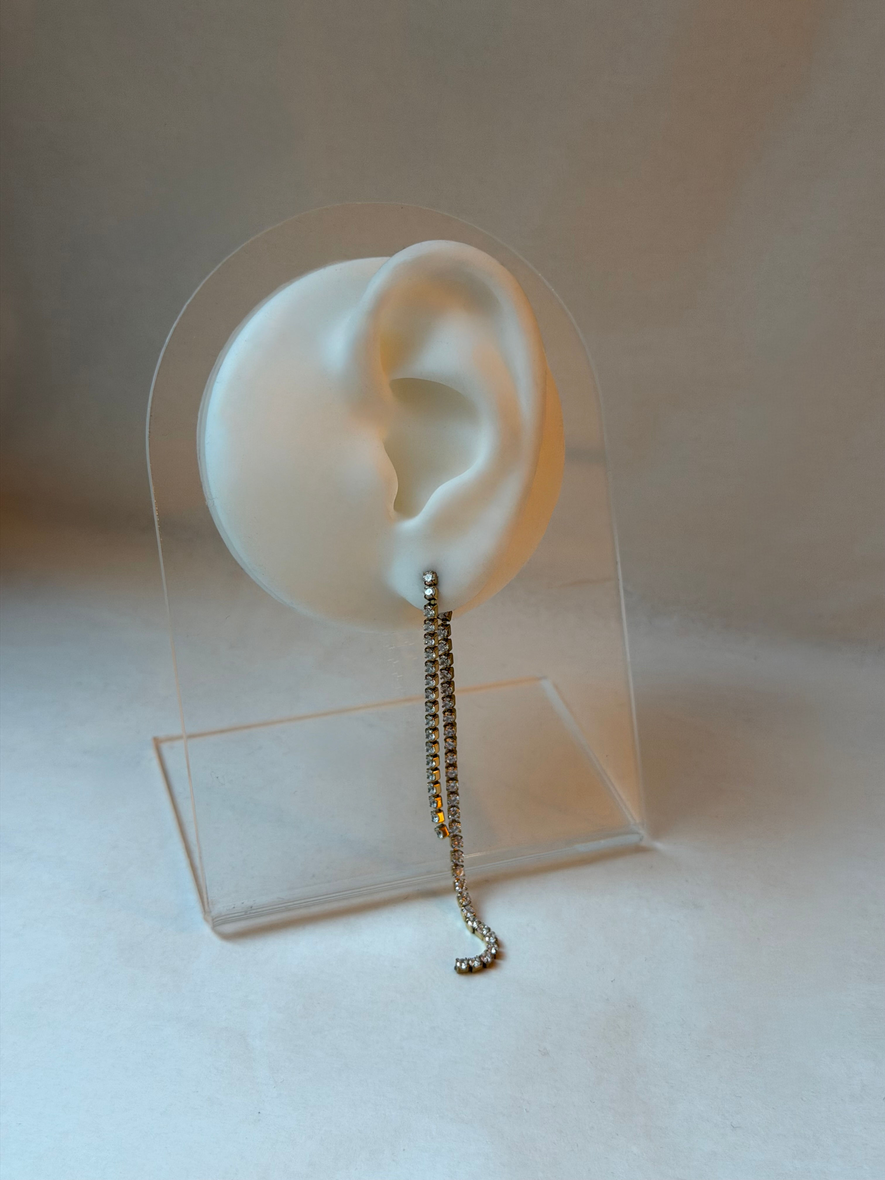 Falling Diamond Stripes Earrings-Goud/Zilver