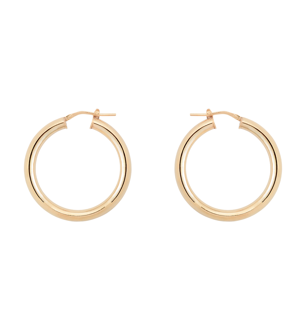Thumbnail: A&N Round Plain Hoop Earrings-Goud/Zilver