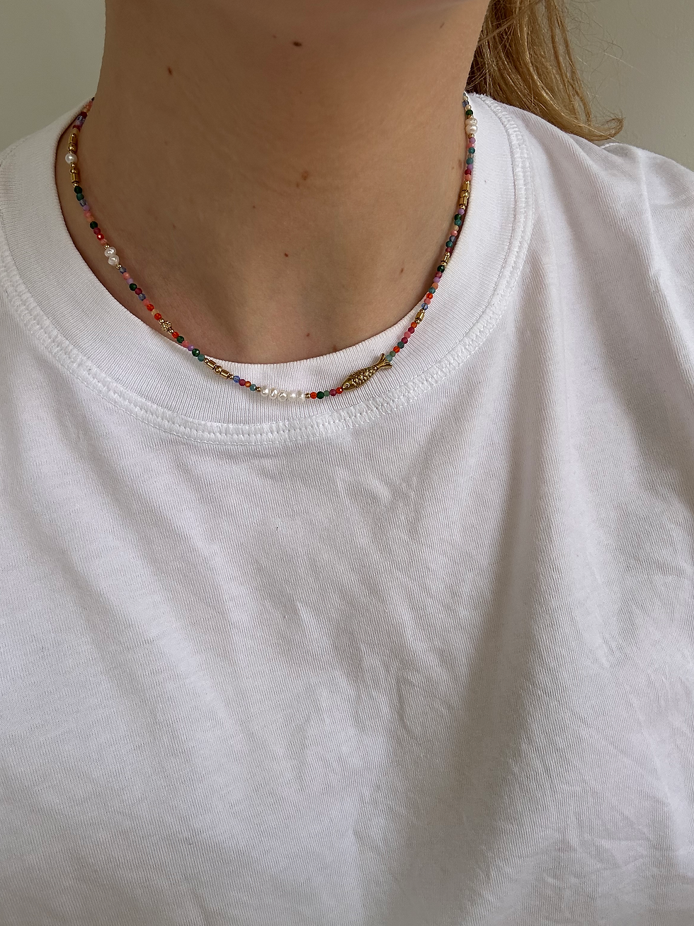 Thumbnail: Little Happy Fish Pearl Necklace-Verschillende Kleuren