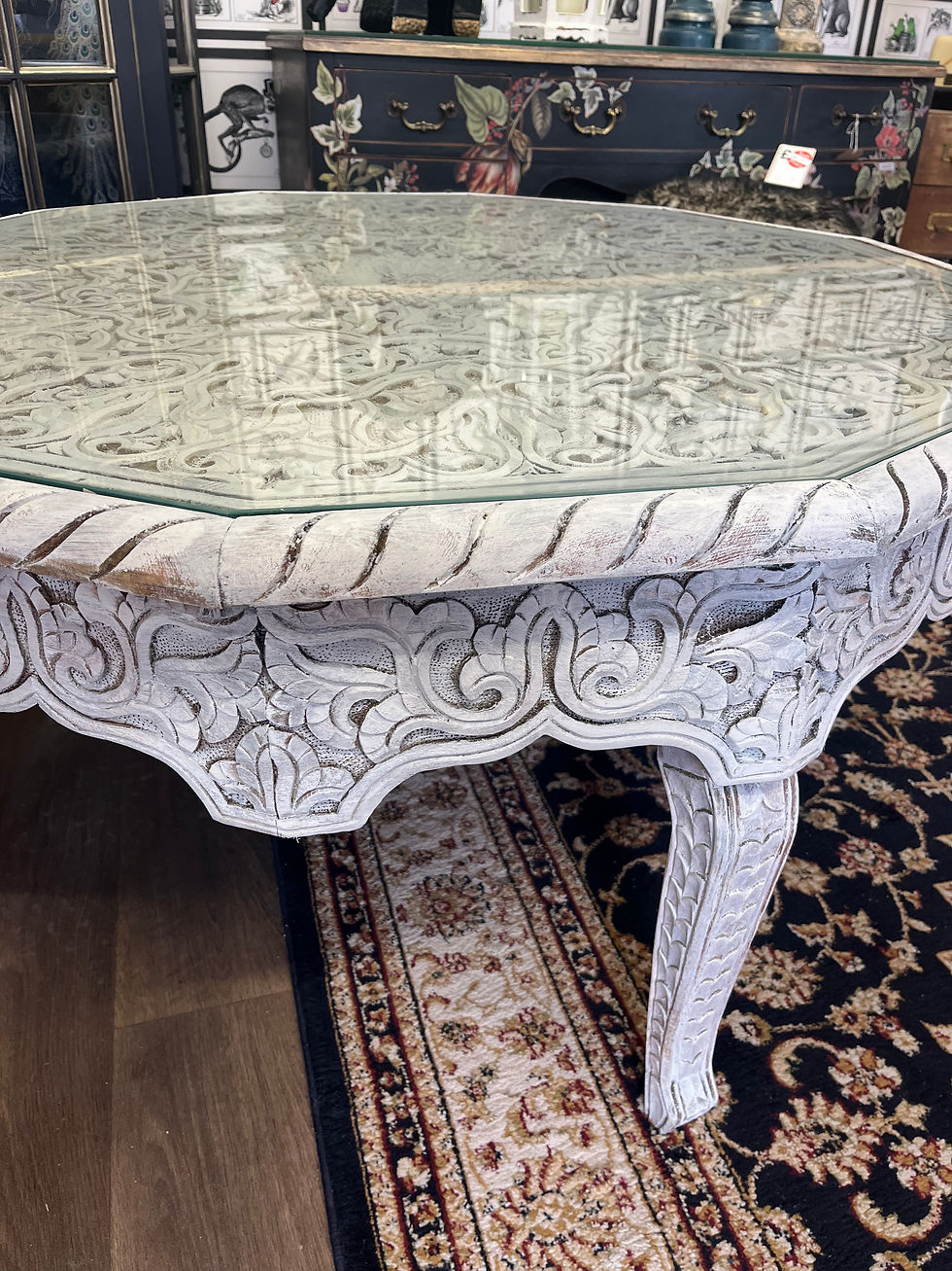 Thumbnail: Very large carved coffee table