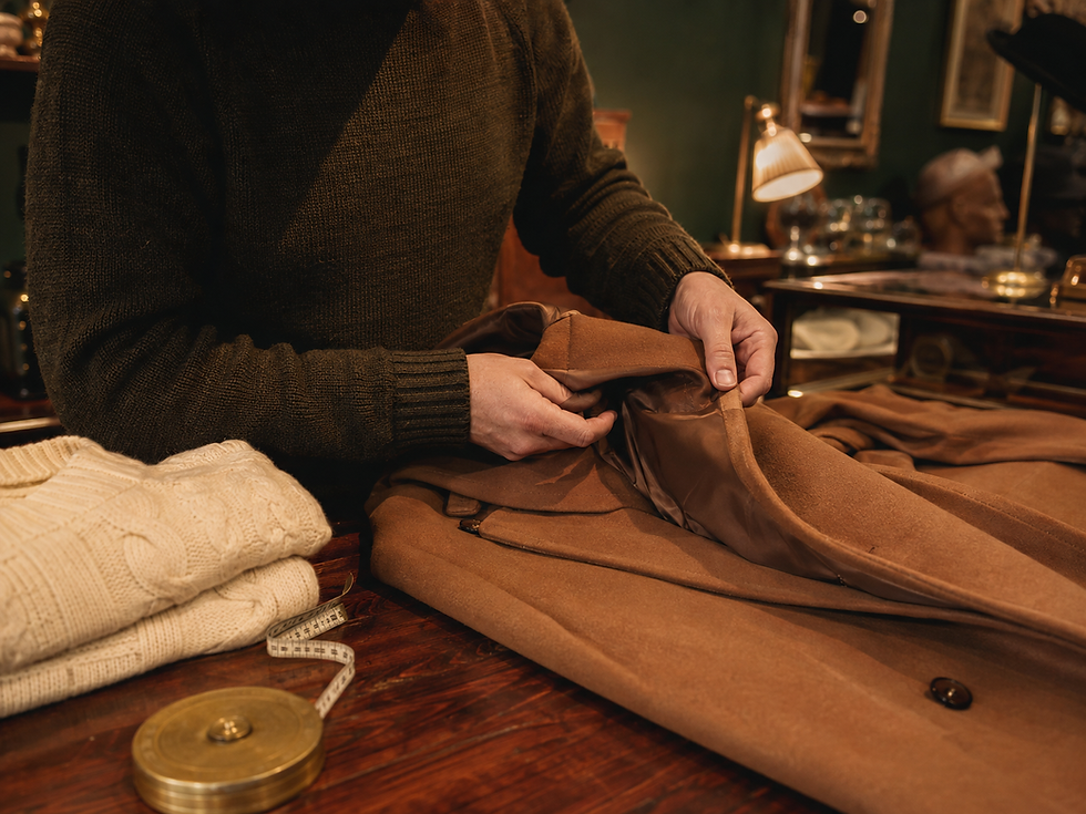 Rmar Vintage London quality inspection of a pre-owned wool blazer