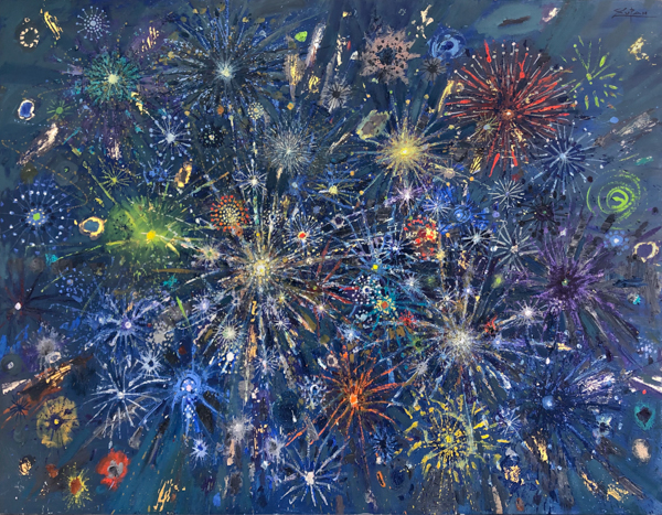 Fireworks Green Comets by Bruno Zupan