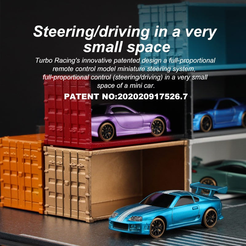 Thumbnail: Turbo Racing C63 Desktop Drift RC Car 1:76 RTR (Blue)- India