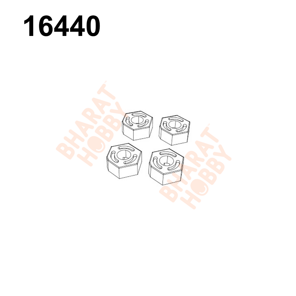 MJX Hyper Go 16440 Wheel Hexes (4 Pack) - RC Spare Parts India