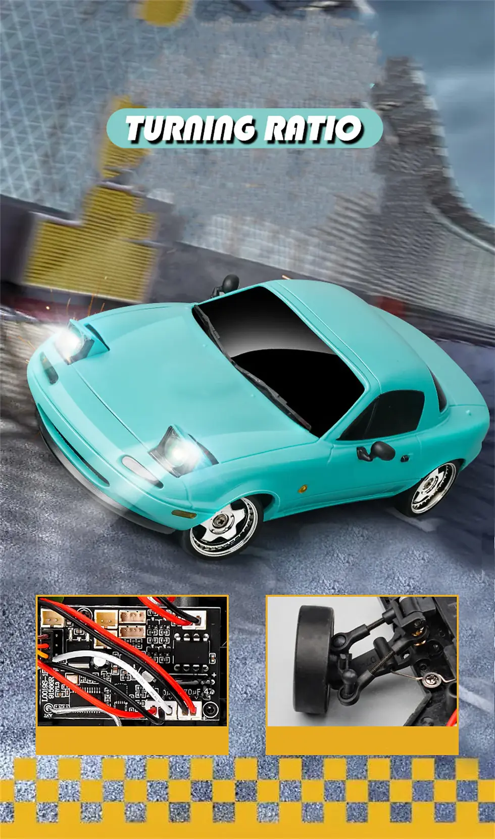 Thumbnail: LDRC 1804 RC Drift Car RTR 1/18 Mazda MX-5 2.4G RWD with Gyro & LED Lights India