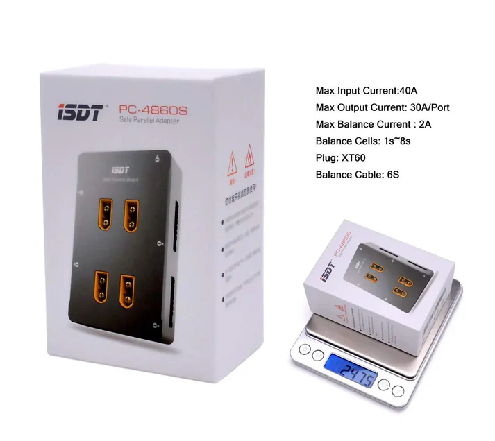 ISDT PC4860S LiPo Parallel XT60 Safe Charging Board for 18s batteries