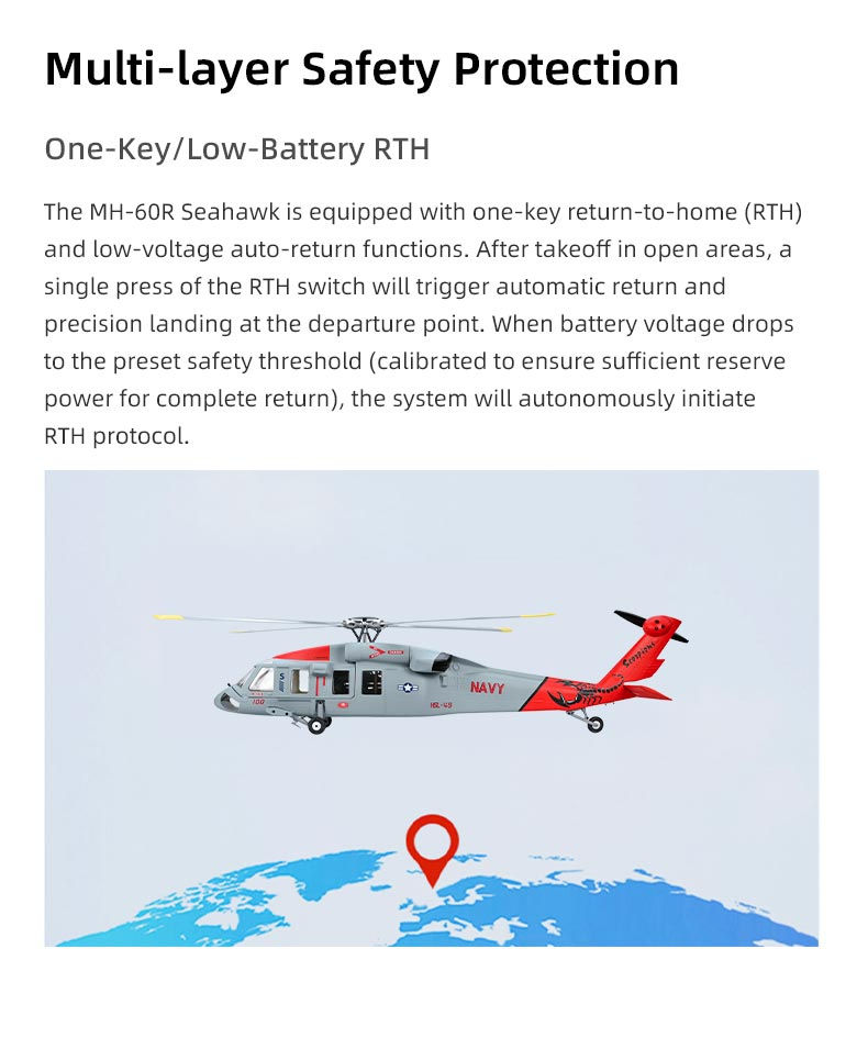 Thumbnail: Flywing MH-60R 470 GPS/ATT Scale RC Helicopter (RTF) – Navy Grey/Seahawk India