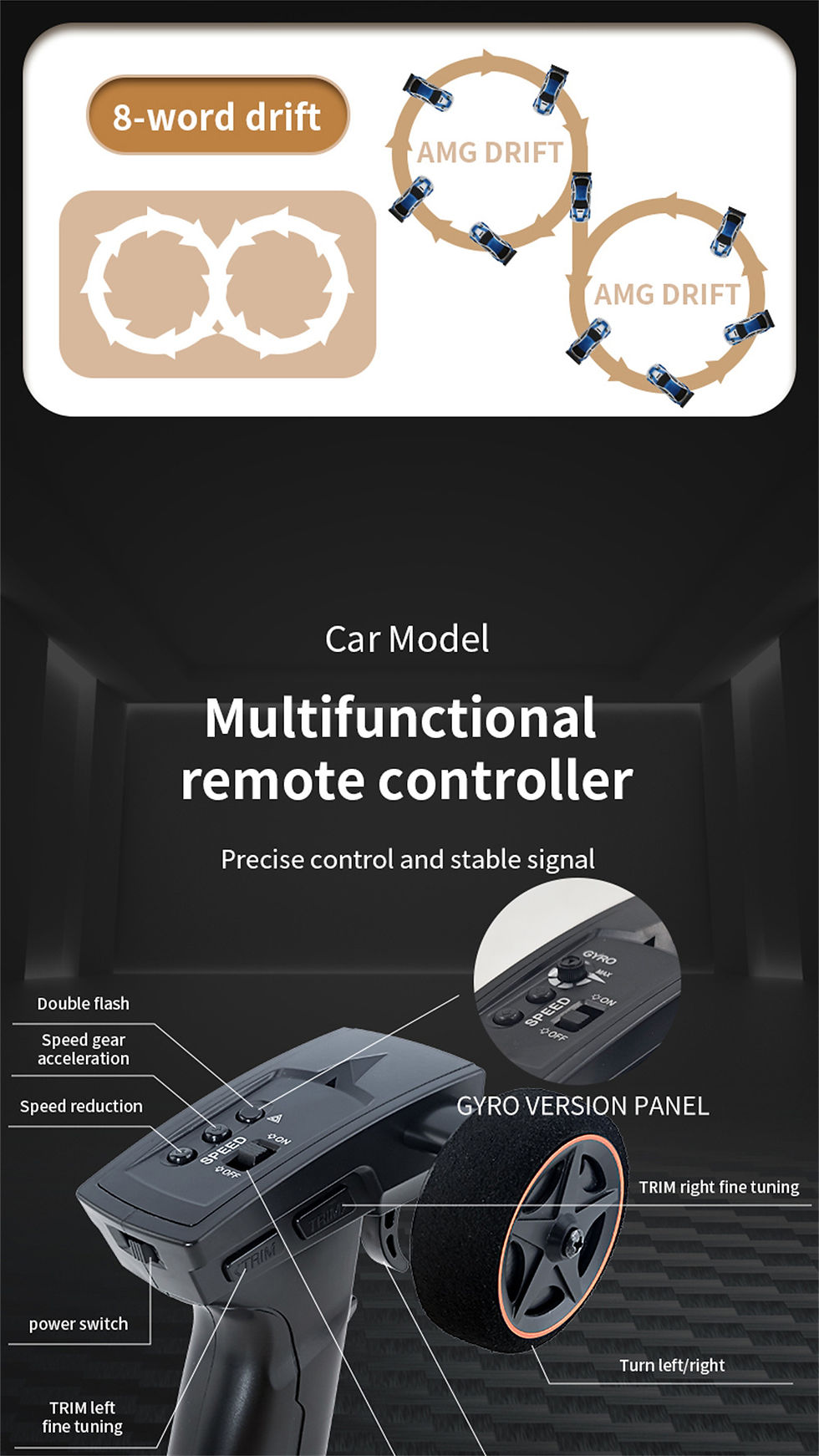 Thumbnail: JBL Jiabaile 4301(Gyro) 1/43 Scale Mini RC Drift Car For Kids And Adults India