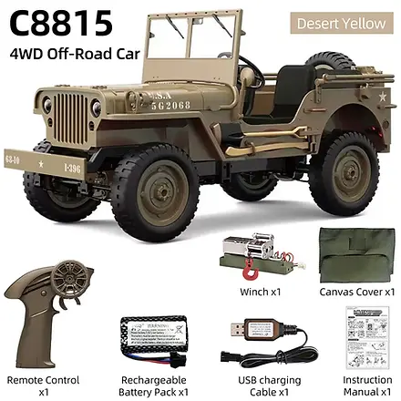 JJRC C8815 RTR Willys Military Jeep RC Truck 4WD Off-Road Climbing