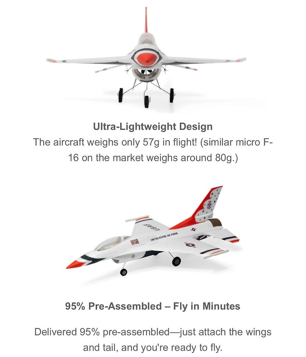 Thumbnail: MinimumRC F-16 Thunderbird Brushless 30mm EDF Jet RTF- RC India